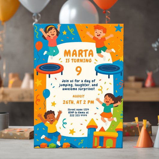 Invitation Super fun Bouncy Blast Birthday Party
