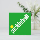 Invitation Super Fun Mod PICKLEBALL Texte sur le vert clair (Debout devant)
