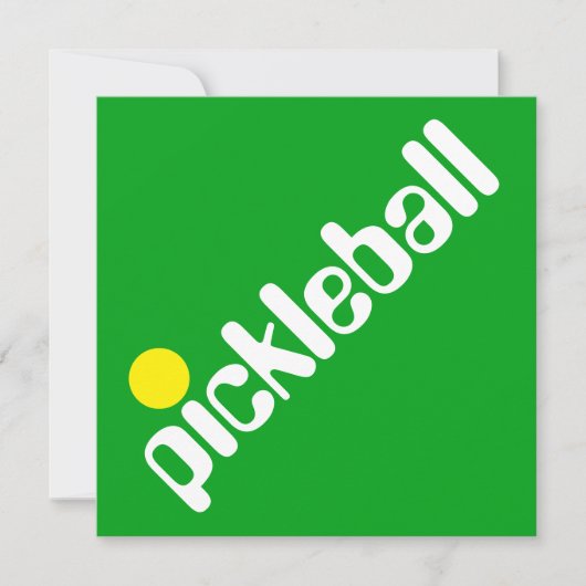 Invitation Super Fun Mod PICKLEBALL Texte sur le vert clair (Devant)