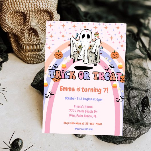 Invitation Super Ghost Trick ou traiter Halloween Anniversair