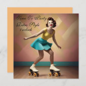 Invitation "Super Glide : rythmes rétro sur roues de patinage (Devant / Derrière)