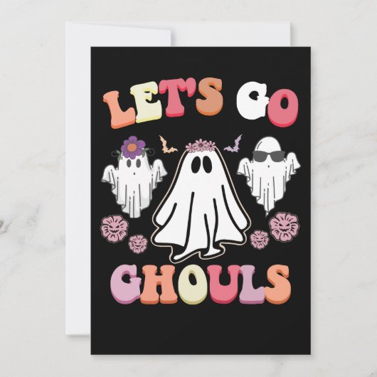 Invitation Super Go Ghouls Halloween Ghost Retro (Devant)