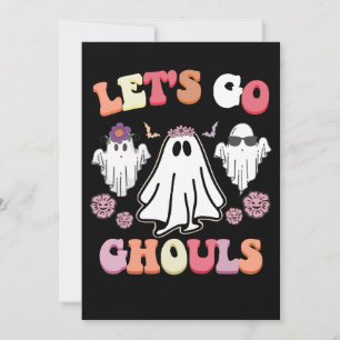 Invitation Super Go Ghouls Halloween Ghost Retro