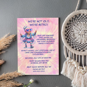 Invitation Super grand-mère fête d'anniversaire-fête rétro po