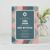 Invitation Super Green Waves Star de David Custom Bar Mitzvah (Debout devant)