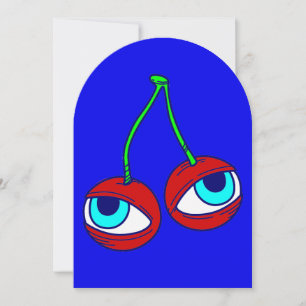 Invitation super halloween éffrayant cerise yeux curieux