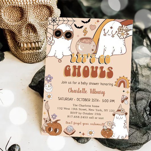 Invitation Super Halloween Party Cute Baby shower fantôme