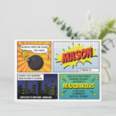 Invitation Super Heroes and Villains Fête d'anniversaire des  (Debout devant)