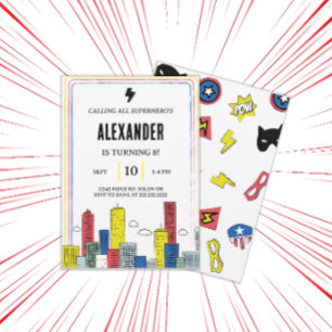 Invitation Super-héros Épique   Fête sur le thème 