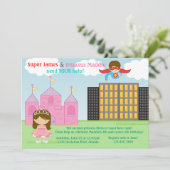 Invitation Super Héros et Princess Twins (Debout devant)