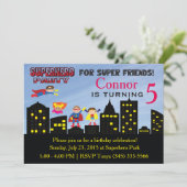 Invitation Super Héros Party (Debout devant)