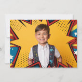 Invitation Super-héros Rassemblement Pop Art Anniversaire Gar (Dos)