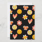 Invitation Super, Hippie, Fleurs Premier anniversaire fête (Dos)