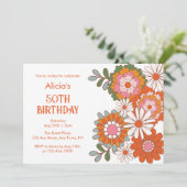 Invitation Super Hippie Flora Leaf Anniversaire (Debout devant)