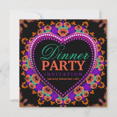 Invitation Super Hippy Love Bohemian Dinner Party (Devant)