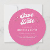 Invitation Super Hot Pink Disco Ball Wedding Enregistrer la d (Devant)