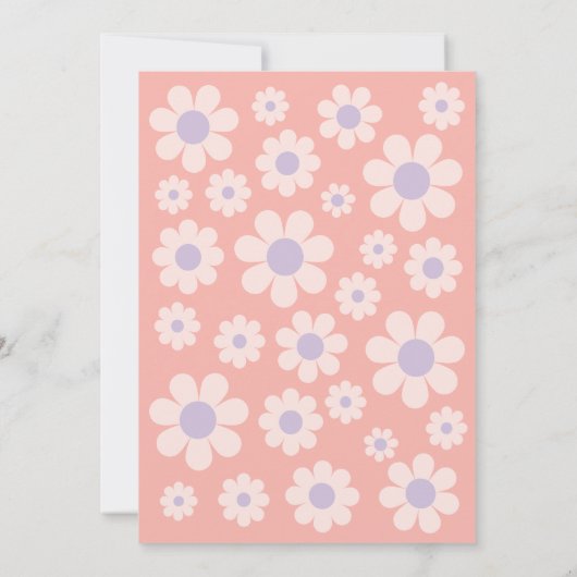 Invitation Super Huit Retro Daisy Arch 8e fête d'anniversaire (Dos)