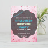 Invitation Super Jolie Étoiles Roses Moderne Halloween (Debout devant)
