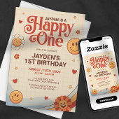 Invitation Super Joyeux un an 2000 Joyeux visage Anniversaire