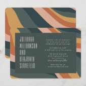 Invitation Super les années 70 Earthy Boho Abstrait Stripes M (Devant / Derrière)