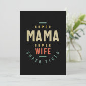 Invitation Super Mama Super Femme - Mère Cadeau (Debout devant)
