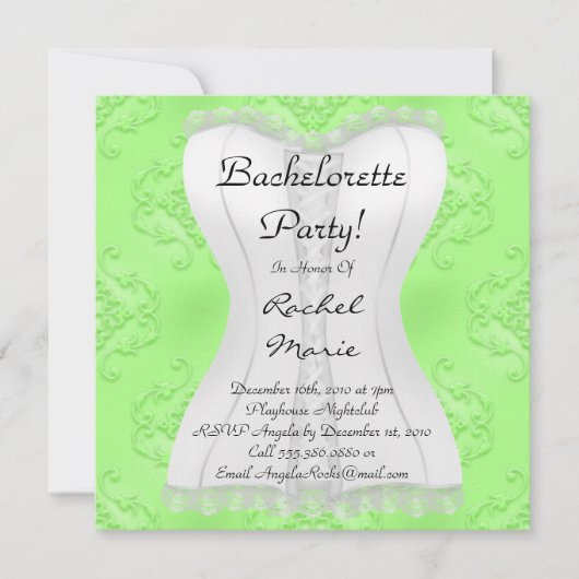 Invitation Super mignonne Bachelorette (Devant)