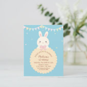 Invitation Super mignonne Kawaii Rabbit Baby Anniversaire de (Debout devant)