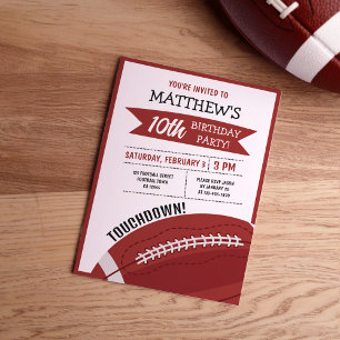 Invitation Super moderne Big Football Ribbon Enfants Annivers