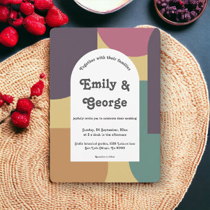 Invitation Super moderne coloré Abstrait Mariage artistique