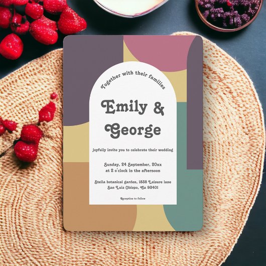 Invitation Super moderne coloré Abstrait Mariage artistique