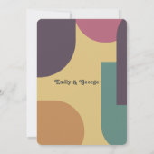 Invitation Super moderne coloré Abstrait Mariage artistique (Dos)