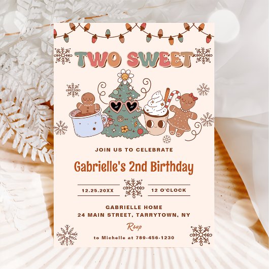 Invitation Super Noël deux doux fête du 2e anniversaire
