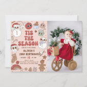 Invitation Super Noël Hippie Père Noël Anniversaire Photo (Devant)