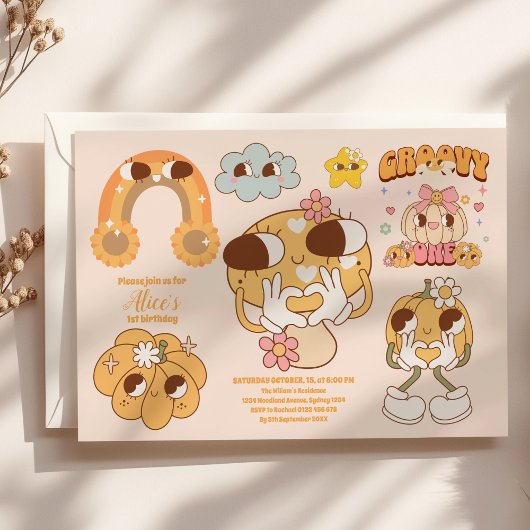 Invitation Super One Boho Daisy 1er anniversaire