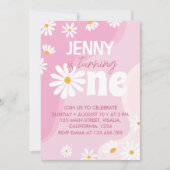 Invitation super One Daisy 1er Anniversaire (Devant)