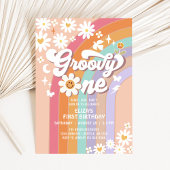 Invitation Super ONE Hippie 70's Rainbow Retro 1er anniversai