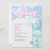 Invitation Super One Pastel Tie Dye 1er Anniversaire Fête Inv (Devant)