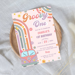 Invitation Super One Retro Daisy 1er anniversaire