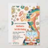 Invitation Super One Retro Floral 1er anniversaire (Devant)