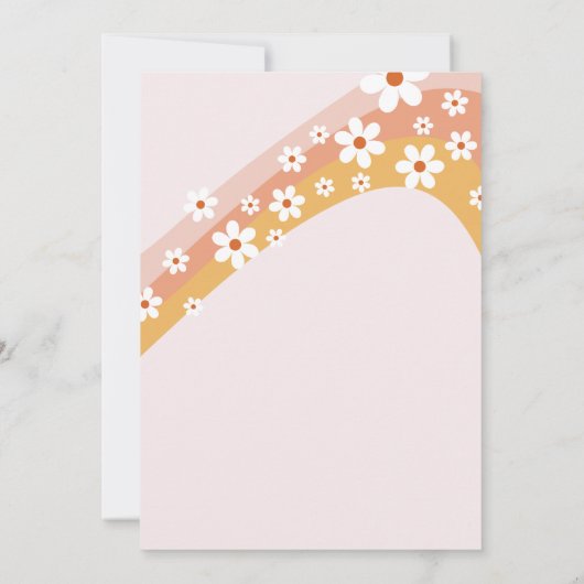 Invitation Super One Retro marguerite boho fleurie premier an (Dos)