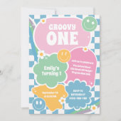 Invitation Super One Retro sourit premier anniversaire (Devant)