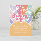 Invitation super One Sunshine Rainbow Daisy (Debout devant)