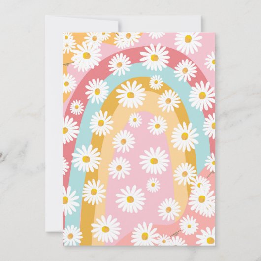 Invitation Super Pawty Retro Daisy Hippie Chien Fille Anniver (Dos)