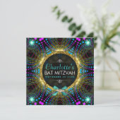 Invitation Super Princesse Mint Pink Blacklight Bat mitzvah (Debout devant)