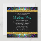 Invitation Super Princesse Mint Pink Blacklight Bat mitzvah (Dos)