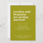 Invitation Super Retro 60s Fleurs rose vert gras Mariage (Devant)