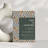 Invitation Super Retro Boho Checkerboard 40th Birthday Party