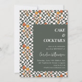 Invitation Super Retro Boho Checkerboard fête d'anniversaire (Devant)