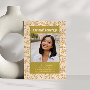 Invitation Super Retro Chartreuse Botanique Grad Party Photo