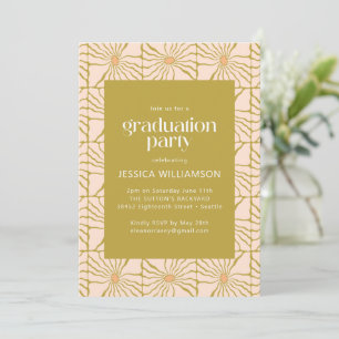 Invitation Super Retro Chartreuse Botanique Graduation Party